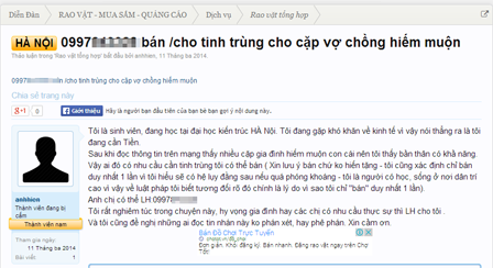 Nam sinh rao bán tinh trùng để mua iPhone 